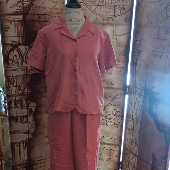 Alfred Dunner Pants - Alfred Dunner Coral Pajama Set